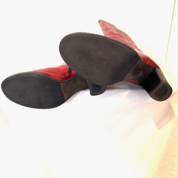 Red and Black Leather Boots - Picture 3 of 6